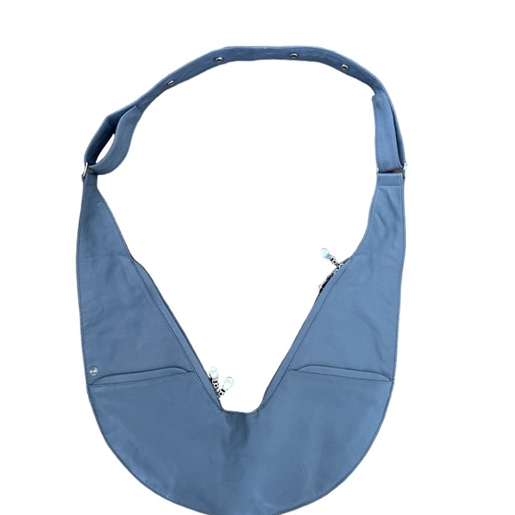 Sash Crossbody Sling Bag in Denim Blue 100% Leather - Picture 6 of 9